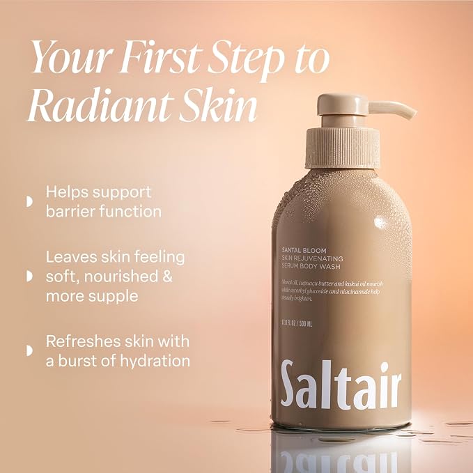 Saltair Body Wash Variety Pack – Signature Scents: Santal Bloom & Pink Beach – Moisturizing Body Wash – Scented Shower Gel for Women and Men – 2x 17oz – Paraben & Cruelty-Free
