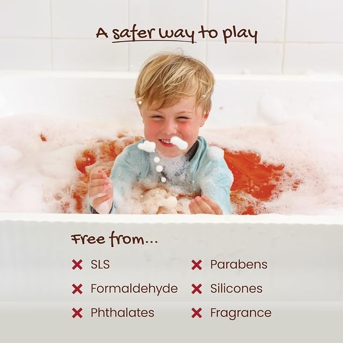 Honeysticks Kids Bubble Bath 3 Pk (Blue, Red, Yellow): Non-Toxic, Plant Based, Non Irritating - Changes Water Color and Creates Super Foaming Bath Bubbles - Safe for Toddlers 1-3, Kids 4-8, Bath Toys