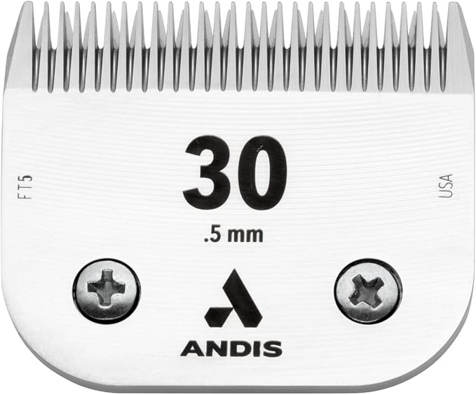 Andis 64260 ceramicEDGE Detachable Blade Size 30 – Carbon Steel Pet Clipper Blade, 1/50" Cut Length, Professional Grooming Performance