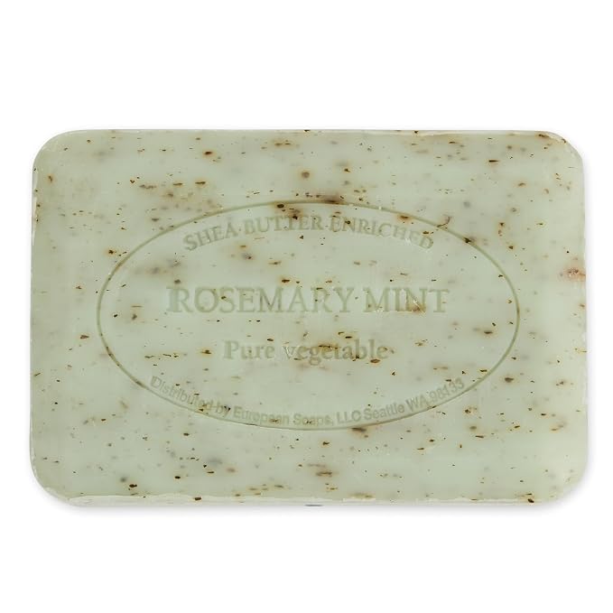 Pre de Provence Artisanal Soap Bar, Enriched with Organic Shea Butter, Natural French Skincare, Quad Milled for Rich Smooth Lather, 8.8 Ounce, Rosemary Mint