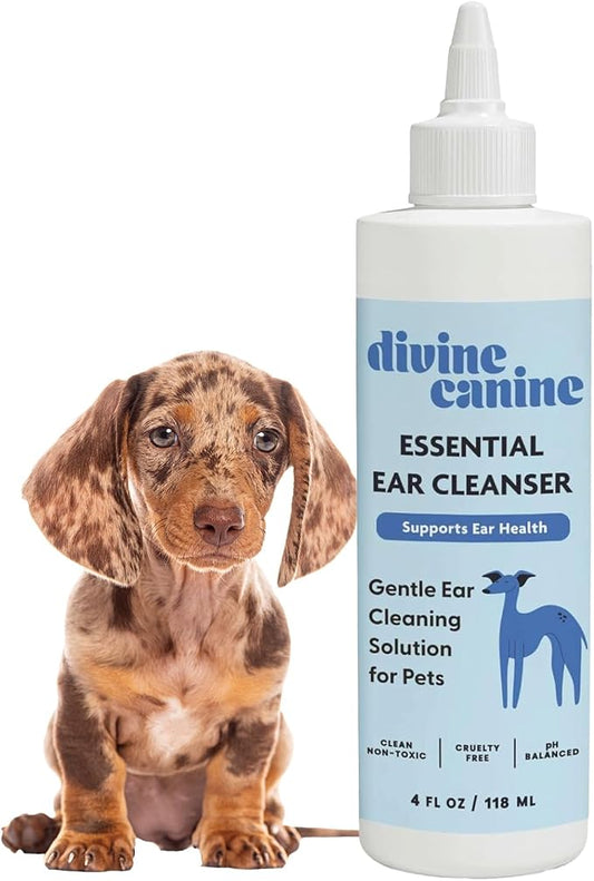 Dog Ear Cleaner - Ear Wash Solution & Wax Drops - 4 Fl Oz