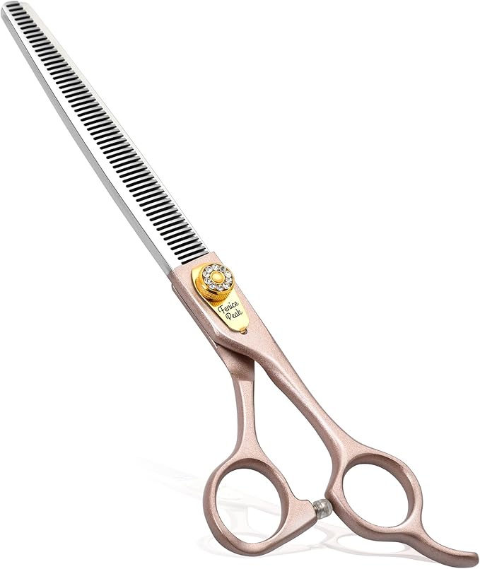 Professional Thinning Scissors for Dog Cat 7'' Pet Grooming Scissors 440C Stainless Steel Thinning Shears for Dogs 50/56 Teeth