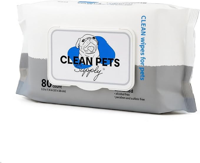 Unscented Pet Grooming Wipes Dogs Cats, Paws Face Body Butt | Unscented. Alcohol-free. Safe for cats & dogs.