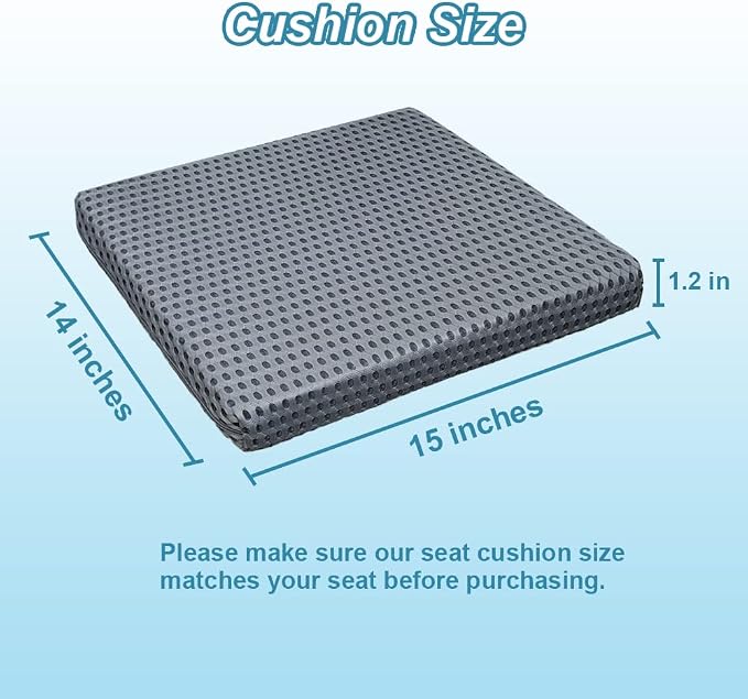 Shower Chair Seat Mat - 4D Mesh Soft Cushion Transfer Bench Pad Bath Stool Padded for Elderly Disabled Handicap, 15" L x 14" W x1.2 H