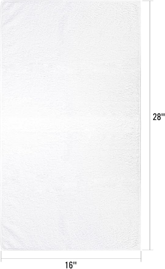 Orighty 6-Pack White Hand Towels - Quick Drying & Absorbent Microfiber Gym Towels 16x28 inches - Lightweight & Thin White Yoga Towel - Multi-Purpose Camping Towel for SPA, Hotel & Bathroom