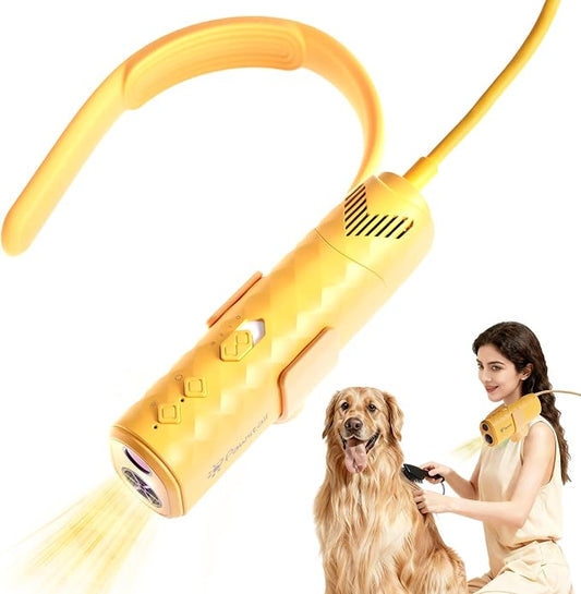 Dog Dryer for Pet Grooming,Pet Neck-Hanging Hair Dryer,Alternating Hot and Cold Airflow.Handheld & Hands-Free.Low-Noise, Ultra-Lightweight.High Wind Speeds.Adjustable Heat & Speed