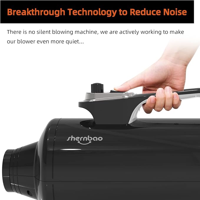 Dog Dryer High Velocity Professional Dog Pet Grooming Hair Drying Force Dryer Blower 6.0HP (DHD-2400T) (6.0HP, Jet Black) | 6.0HP powerful high velocity blower dryer for professional dog hair grooming, jet black DHD-2400T
