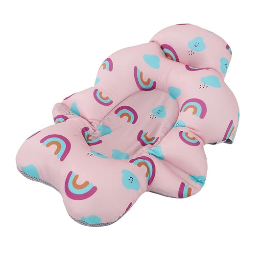 Rainbow Foldable Baby Bath Seat - Universal Floating Support Mat, Comfortable Cushion for Baby Bathtub