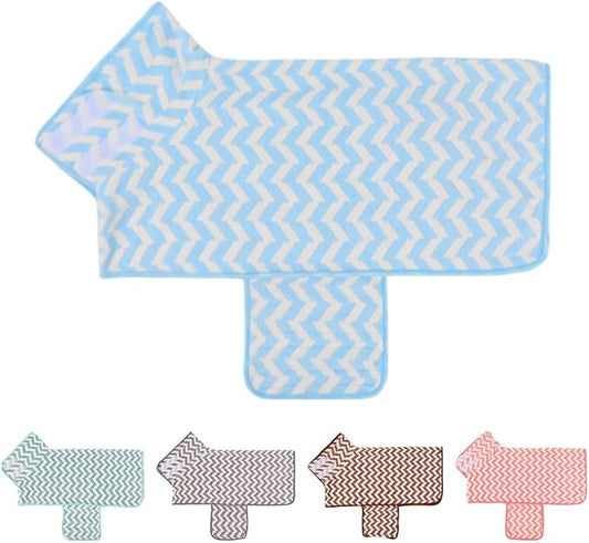 Dog Bathrobe and Drying Towel, Super Absorbent Microfiber Pet Drying Robe, Soft Coral Fleece Puppy Bath Coat with Adjustable Fastener, Easy-to-Put-On Dog Towel (Blue, XS)