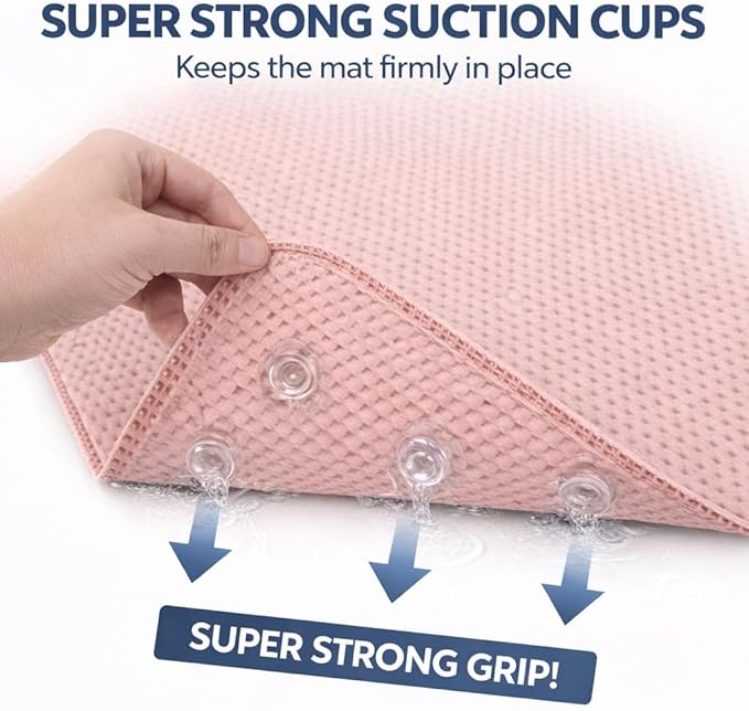 Bathtub Mat Non Slip, Bath Mat for Tub Non Slip, Tub Mat Extra Large 36 x 17 in, Bathtub Mat with Suction Cups & Drain Holes, Soft Foam, Machine Washable, White