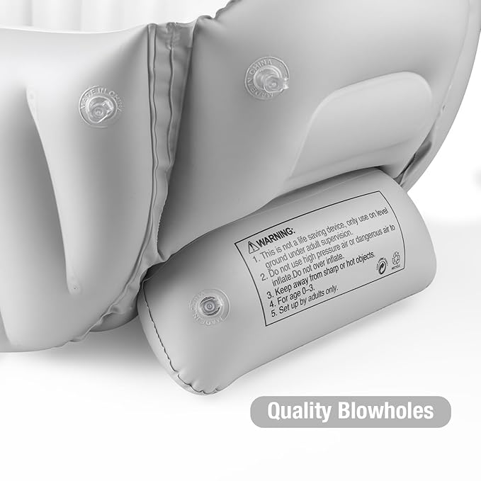 PandaEar Inflatable Baby Bathtub Toddler Tub for Shower, Collapsible Portable Bathtub for Kids, Baby Bath Tub 6-12 Months, Travel Baby Bathtub, Blow Up Tub for Baby with Air Pump