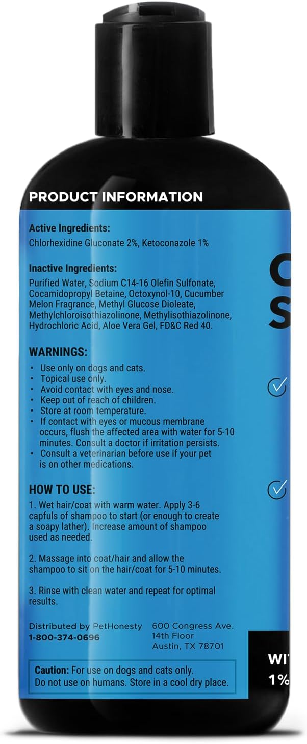 Chlorhexidine Shampoo + Skin Health Salmon Virtual Bundle - Itch Relief, Shiny Dog Coat, Dog Shampoo for Allergies, 100% Natural Fish Oil with Omega3s, Reduce Shedding, Healthy Skin & Coat