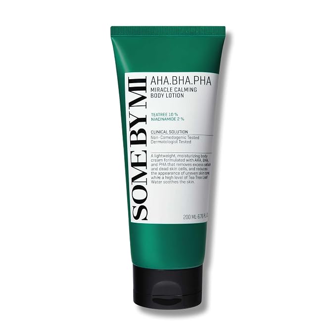 SOME BY MI AHA BHA PHA Miracle Calming Body Lotion, 6.76 oz – Salicylic Acid Exfoliating Body Moisturizer for Dry & Rough Skin – Daily Hydration with Centella Asiatica & Tea Tree – Korean Skin Care
