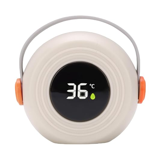 TARSHYRY Baby Bath Thermometer Cute Speaker Shape Water Proof LED Thermometer Toy for Infant Toddler Bathtub Swimming Pool (Beige)