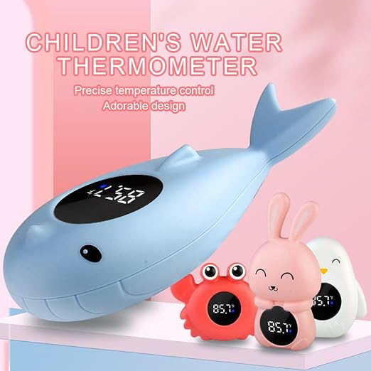 Baby Water Temperature Thermometer, Digital Thermometer with Easy to Read Screen, Suitable for Adults Babies Children & Toddlers, Cute Bath for Bathtub(Bunny White)