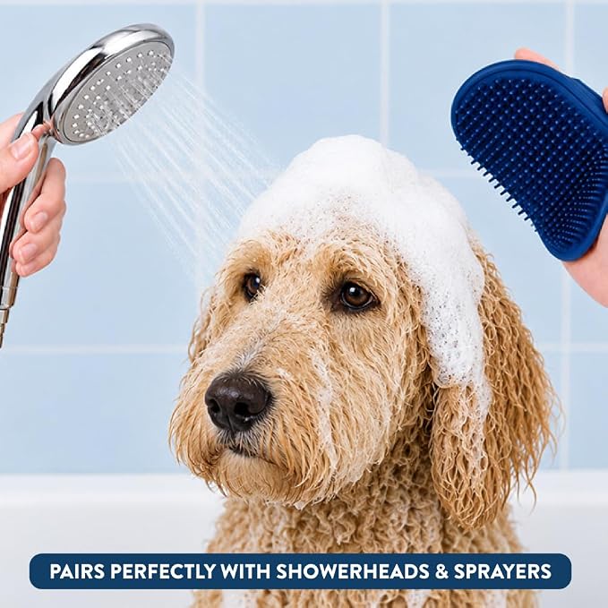 Bodhi Dog Shampoo Brush - Pet Grooming & Bath Supplies for Dogs and Cats - Bath Brush for Long & Short Hair - Premium Scrubber for Shower, Showerhead, Sprayer & Bathing (One Pack, Dark Green)