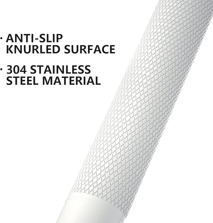 20 Inch Anti Slip Shower Grab Bar Oil Rubbed White 1.25" Diameter,Munzong Bathroom Grab Bar, Knurled Bathroom Balance Bar,Safety Hand Rail Support Handicap Elderly Senior Assist Bath Handle