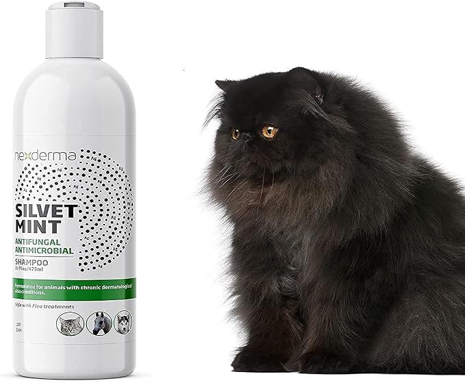 NEXDERMA Natural Colloidal Medicated Pet Shampoo for Dogs and Cats - Tearless Hypoallergenic, Soap Free with Coconut Oil and Mint, Relief for Allergies, Odor, Itchy, Dry, Irritated Skin - 16oz, 1Pack