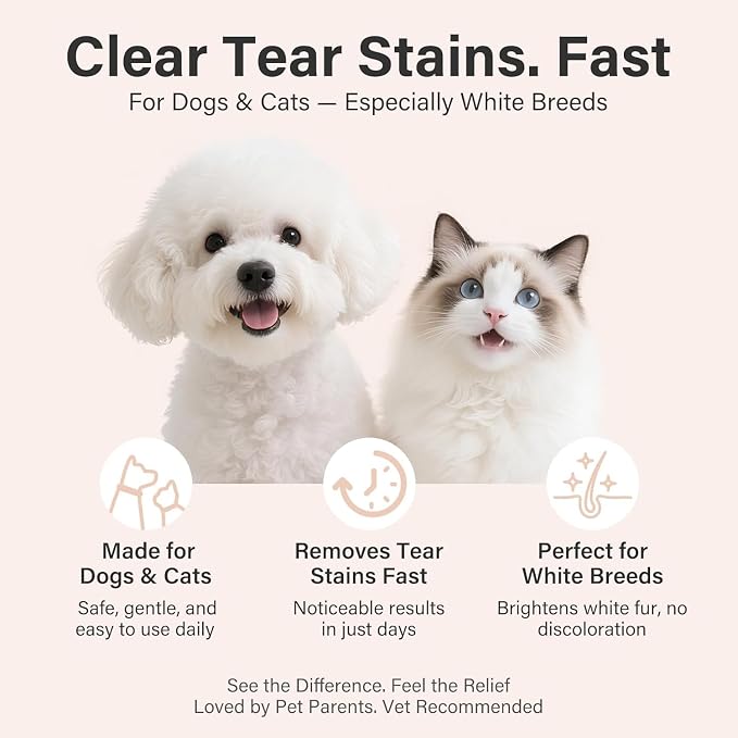 Angel Eyes Tear Stain Remover for Dogs, Tear Stain Remover Balm for Dogs & Cats with Pro Powder Brush – Natural Safe Gently Removes Eye Gunk & Stains – Great for White Dogs, Daily Eye Cleaning (2 PCS)