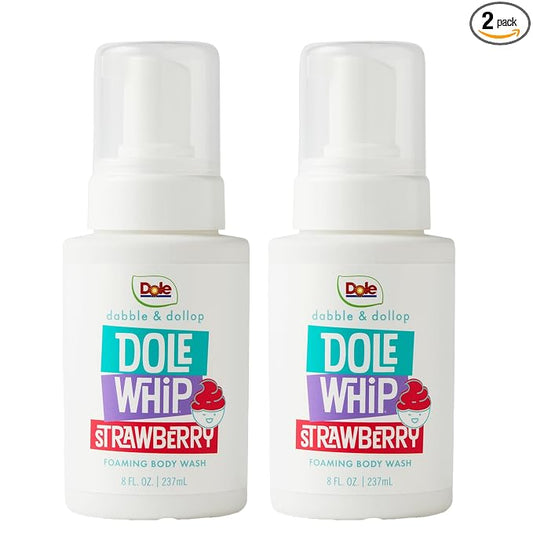 Dabble & Dollop Dole Whip® Strawberry Foaming Body Wash 2-Pack - Natural Origin Scent, Gentle Body Wash for Kids, Toddlers & Family, Sensitive Skin, Sulfate & Paraben Free (8 fl oz, Pack of 2)