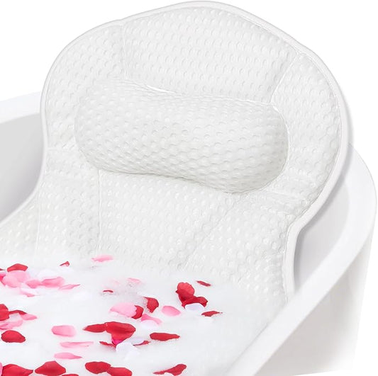SZXYX Bath Pillows for Tub,Ergonomic Bathtub Spa Bath Pillow 5D Air Mesh Bathtub Headrest with Neck & Back Support Suitable for All Bathtubs, Hot Tubs, and Home Spa Baths