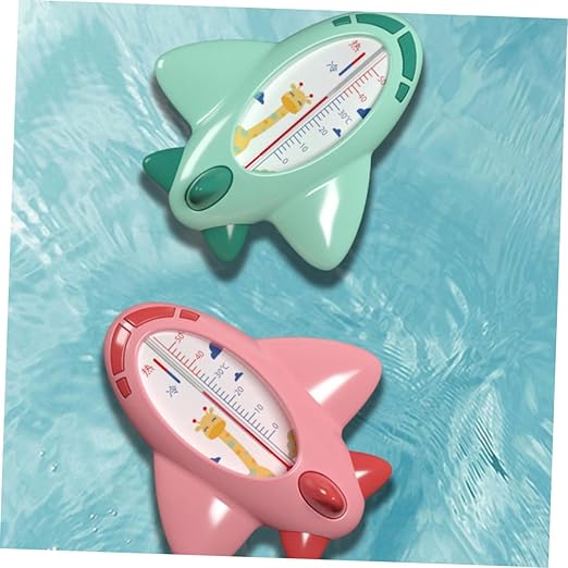 Portable Bath Thermometer Cartoon Plane Floating Water Temperature Tool Green for Newborn Safety and Accurate Readings