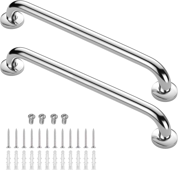 Gotega Shower Grab Bar 2 Pack，36 Inch Stainless Steel Bathroom Grab Bar Shower Bath Handle Grab Bars for Bathtub Showers Saft Handle Toilet Handicap Elderly Senior Assist Bathroom