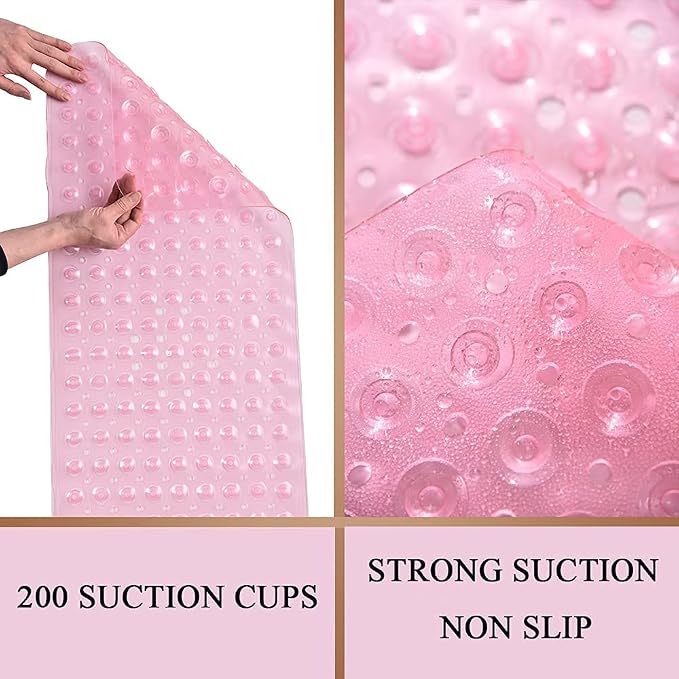 Sheepping Baby Bath Mat for Tub Non Slip Extra Long Cover Bathtub Mat for Toddler Kids 40 X 16 Inch - Eco Friendly Infant Bath Tub Mat with 200 Big Suction Cups,Machine Washable Shower Mat