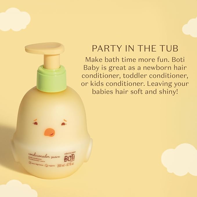 O Boticário Boti Baby Conditioner, Hypoallergenic, Vegan, Alcohol Free, Paraben Free & Dye Free, 200ml