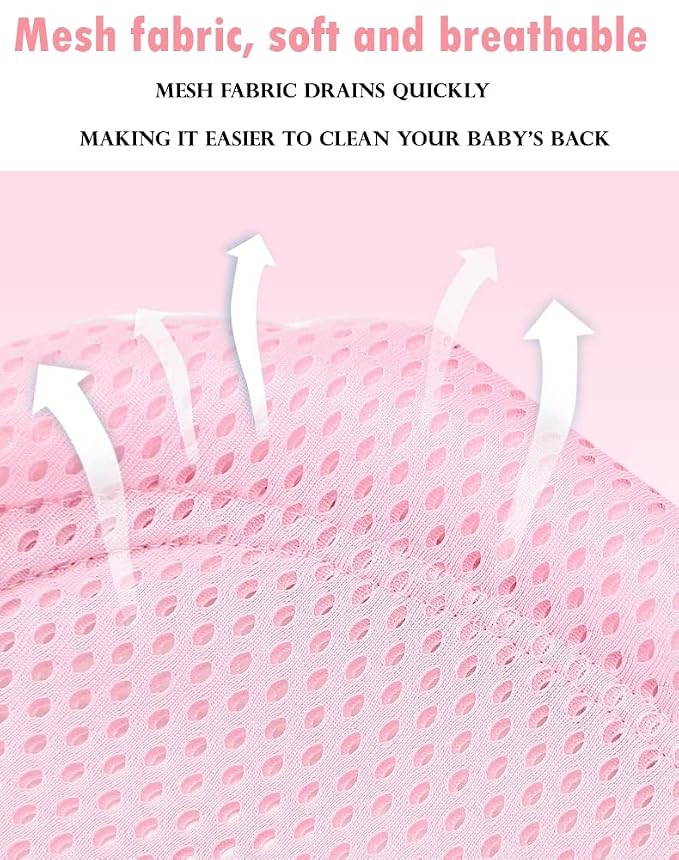 Baby Bath Support Mesh Pad Newborn Bath Tub Seat Net Non-Slip Baby Tub Mat Floating Bathtub Seat Cushion Adjustable Pillow for Bathing Cushion Pad Mat for 0-3 Years Old (No Bathtub)