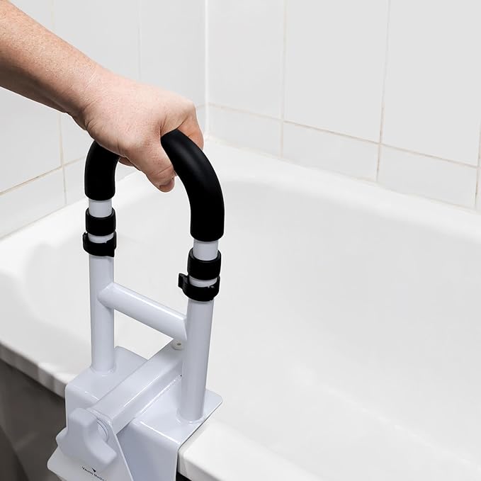 Vaunn Medical Bathtub Handle Grab Bar and Safety Rails for Seniors, Height Adjustable Tub Handles