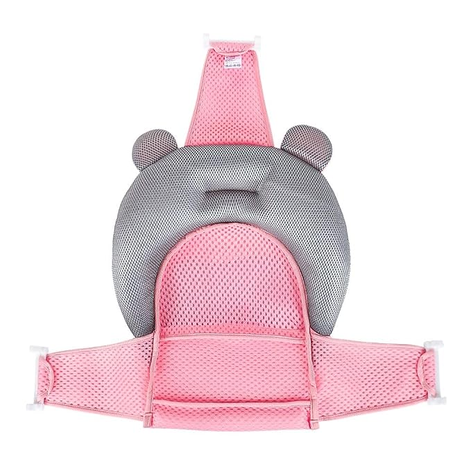 Baby Bath Seat Support Net Soft Infant Bathing Seat Support Mat Suspension Shower Pad Adjustable Non-Slip Newborn Bathtub Sling Mat Baby Sink Bather Tub Shower Net Bathtub Sit Up Mesh 0-6 Month