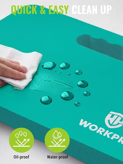 WORKPRO Extra Thick Kneeling Pad,2 Pack, 17.5 x 11 x 1.5 in | Robin's Egg Blue, Soft NBR Foam Cushioning for Knee, Large Foam Kneeler Mat for Gardening, Exercise, Workout Supplies