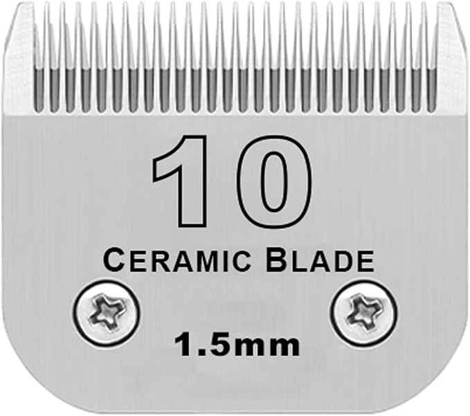 10# Grooming Ceramic Pet Clipper Blades Compatible with Andis & Oster A5 | Cut Length 1/16"(1.5mm),Compatible with Wahl KM10 Series Clippers