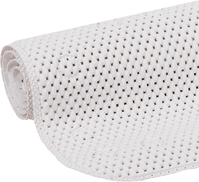 Duck Brand Clorox Cushioned Foam Bath Mat for Tubs, Non-Slip with Suction Cups, 17 Inches x 36 Inches, White (Pack of 4)