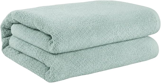 SALBAKOS 100% Turkish Cotton Jumbo Bath Sheet Towel Oversized 40x80 inch | Premium Hotel & Spa Quality, Soft, Absorbent, XL Bath Towels | Made in Turkey (Pack of 1) (Seafoam Green, Jumbo Bath Sheet)