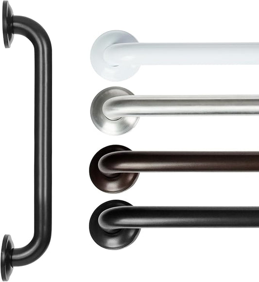 Vive Grab Bar for Showers - Bathroom Antislip Handrail for Seniors, Elderly Assistance Product, Heavy Duty Shower Handles, Handicap Grab Bars, Stainless Steel, Multipurpose, 440 lbs (Black)