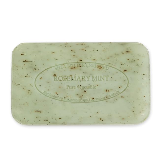 Pre de Provence Artisanal Soap Bar, Natural French Skincare, Enriched with Organic Shea Butter, Quad Milled for Rich, Smooth & Moisturizing Lather, Rosemary Mint, 5.3 Ounce