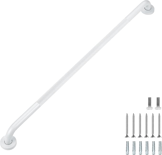 Grab Bars for Shower, 1 Pack 36-Inch Anti Slip Shower Handles for Elderly, Safety Shower Grab Bar, Stainless Steel Handicap Grab Bars for Bathroom (White 1" Diameter)