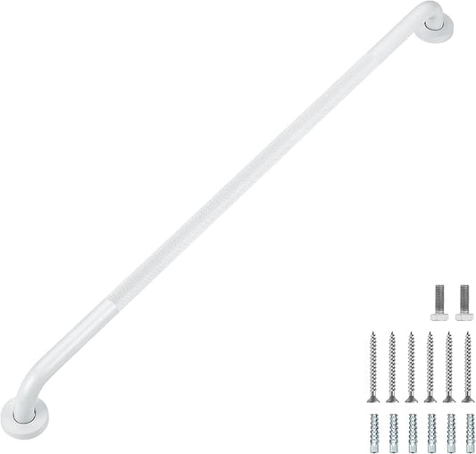 Grab Bars for Shower, 1 Pack 36-Inch Anti Slip Shower Handles for Elderly, Safety Shower Grab Bar, Stainless Steel Handicap Grab Bars for Bathroom (White 1" Diameter)