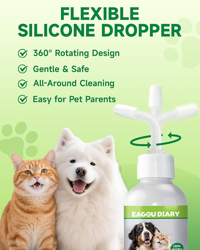 Dog Ear Cleaner Solution - Removes Debris, Wax, Odor, Itch Relief, 120ML | with Aloe, Lavender, Chamomile, Ear Drops for Dogs, Dog Ear Infection Treatment, Ear Wash, Flush and Care