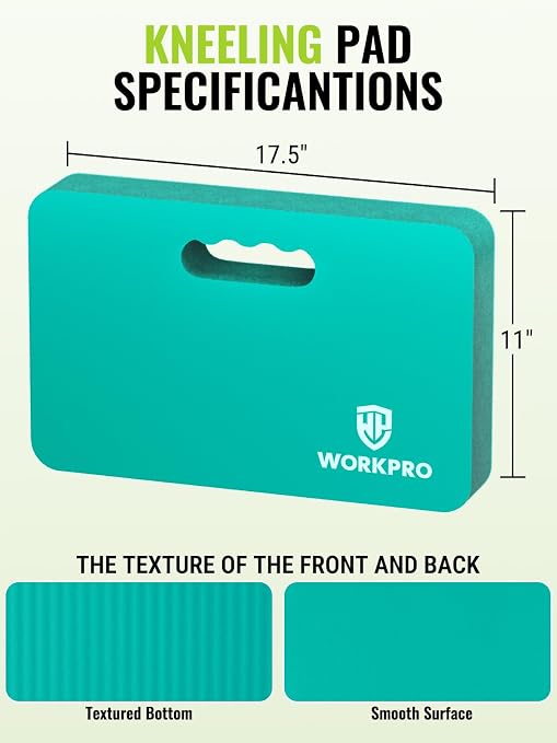 WORKPRO Extra Thick Kneeling Pad,2 Pack, 17.5 x 11 x 1.5 in | Robin's Egg Blue, Soft NBR Foam Cushioning for Knee, Large Foam Kneeler Mat for Gardening, Exercise, Workout Supplies