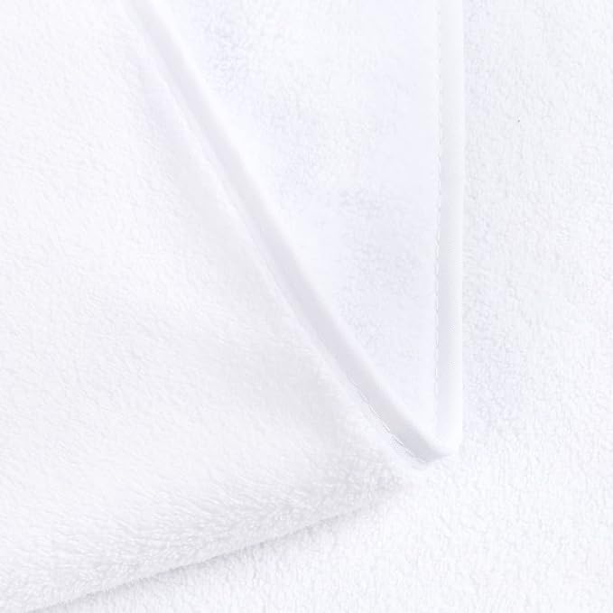 JML Luxury Hotel & SPA Oversized Bath Towels (2 Pack, 40"x80") - 350GSM High-Density Fleece Towel Sets - Super Soft and Absorbent, Lint Free, Fade Resistant Extra Large Bath Sheet, White