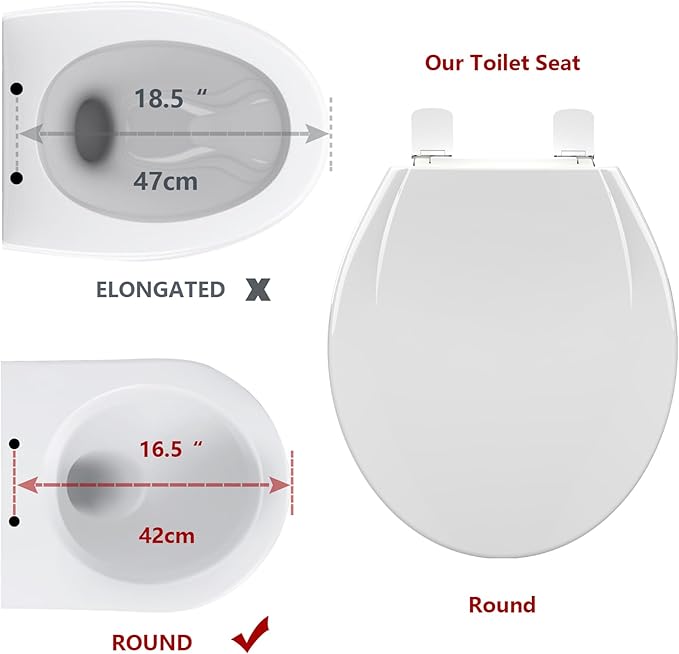 Garvee Potty Training Seat Built-In Toilet Seat, Round Toilet Seat 17 Inch with Baby Seat, 2 In 1 Soft Close Quiet No Slapping, Magnetic Absorption, Easy Installation for Bottom Fixing Toilet