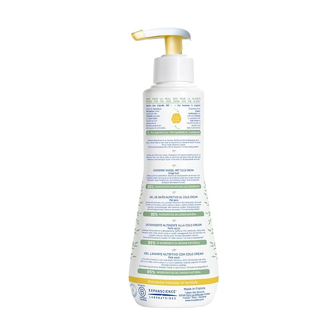 Mustela Baby Nourishing Cleansing Gel – Hair & Body Wash for Dry Skin - with Natural Avocado,Cold Cream & Beeswax - 10.14 fl. oz.,(Pack of 2)