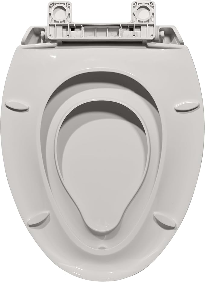 Toilet Seat with Toddler Seat Elongated – Potty Training Toilet Seats Cover for Family Bathroom, Easy Clean PP Child and Adult Toilet Seats Combo, Biscuit