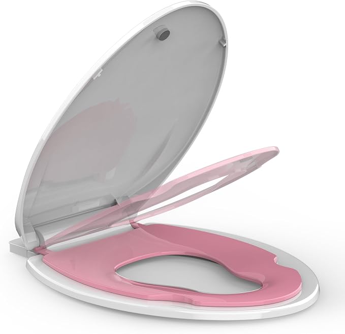 Garvee Toilet Seat with Potty Training Seat Built-In, Elongated Fit, Soft Close Lid, Slow Close Noiseless Design, American Standard Compatible