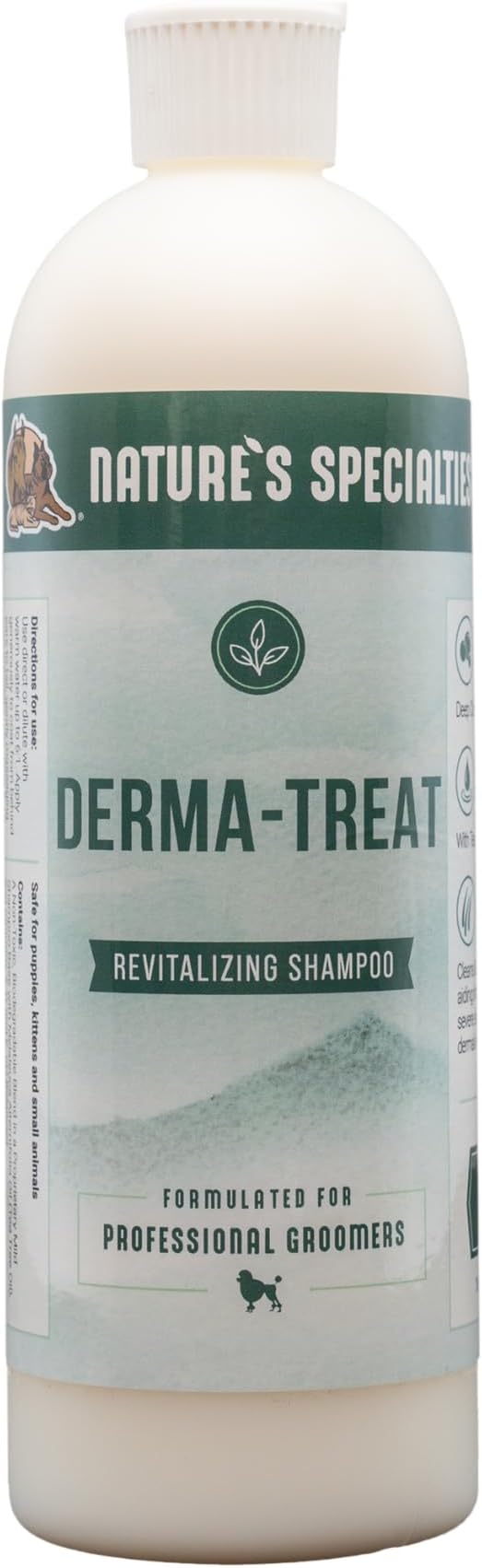 Nature's Specialties Derma-Treat Ultra Concentrated Anti-Microbial Medicated Dog Shampoo for Pets, Makes up to 96 oz, Natural Choice for Professional Groomers, Made in USA, 16oz