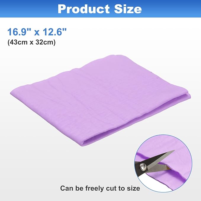HARFINGTON Car Premium Shammy Cloth 16.9" x 12.6" PVA Chamois Wash Drying Towel Ultra Absorbent No Scratches in Bags for Cars Motorcycles Mirrors Glass Countertops Phone Laptop, Purple