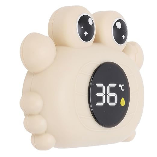 Bath Water Thermometer, Digital Baby Bath Thermometer with Cute Duck Design & Temperature Alerts, Ideal for Kids, Toddlers & Safe Time (Beige)